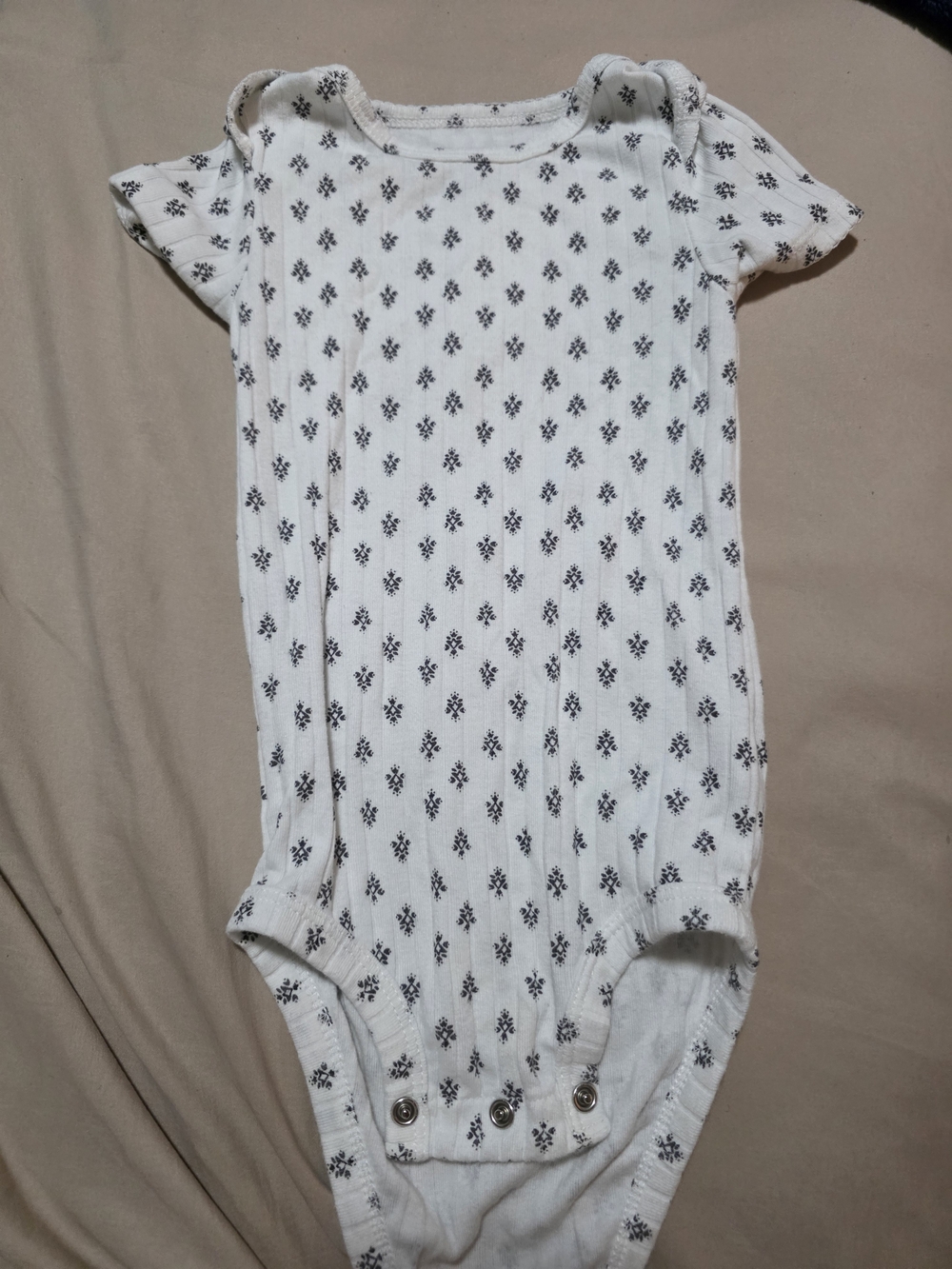 White Floral Print Baby One-Piece Bodysuit